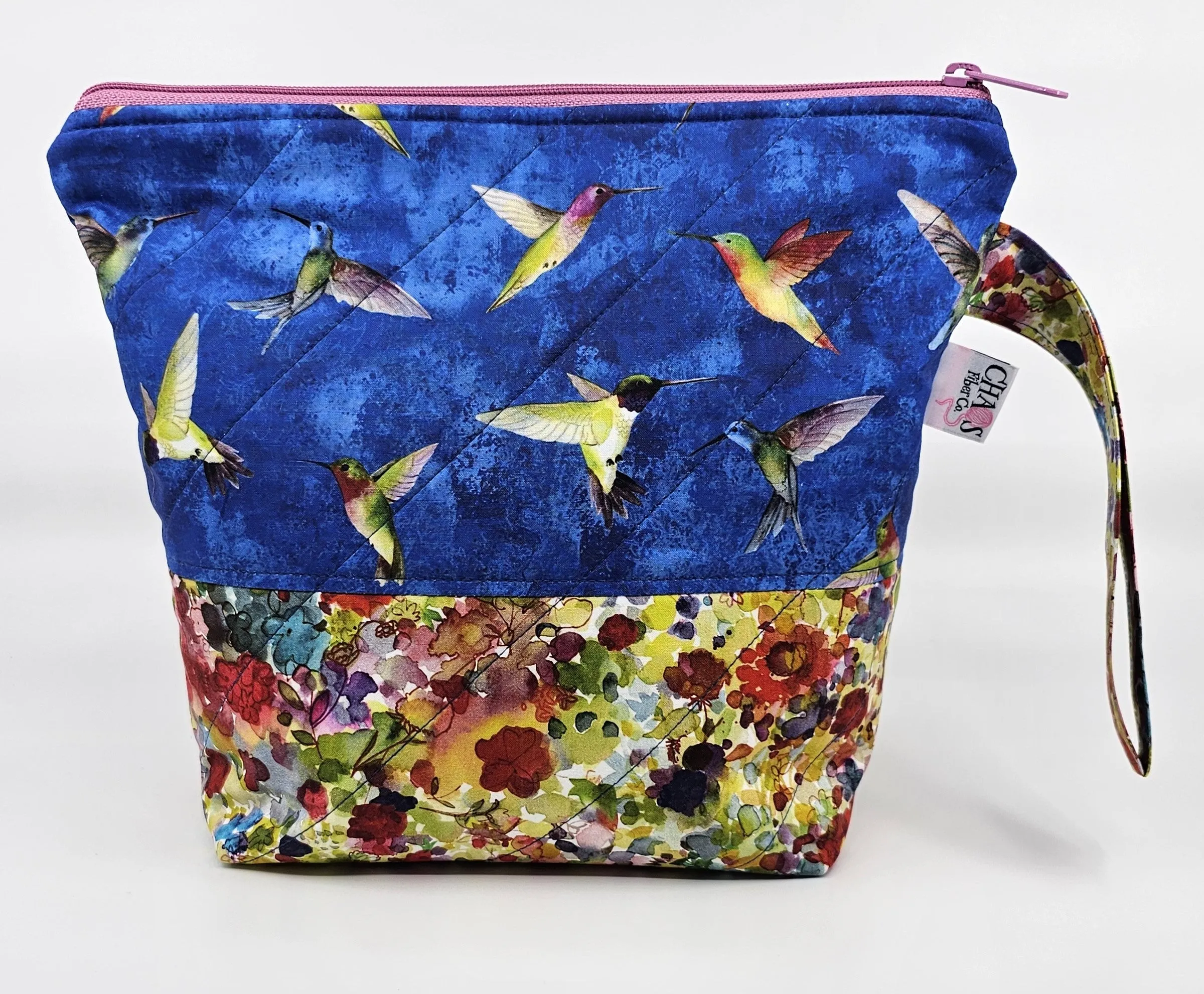 Hummingbirds on Blue - Project Bag - Small