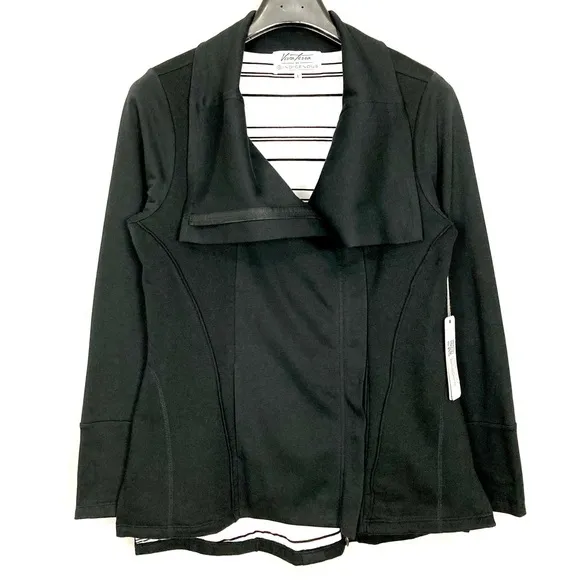 Indigenous Viva Terra Nautical Zip Jacket Women’s Size L Stretch Knit Pockets