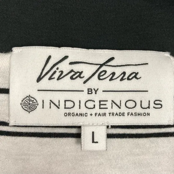 Indigenous Viva Terra Nautical Zip Jacket Women’s Size L Stretch Knit Pockets