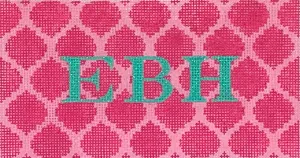 INSPCL-03 - Planet Earth Clutch Insert – Quatrefoils – raspberry on light pink w/ turquoise letters