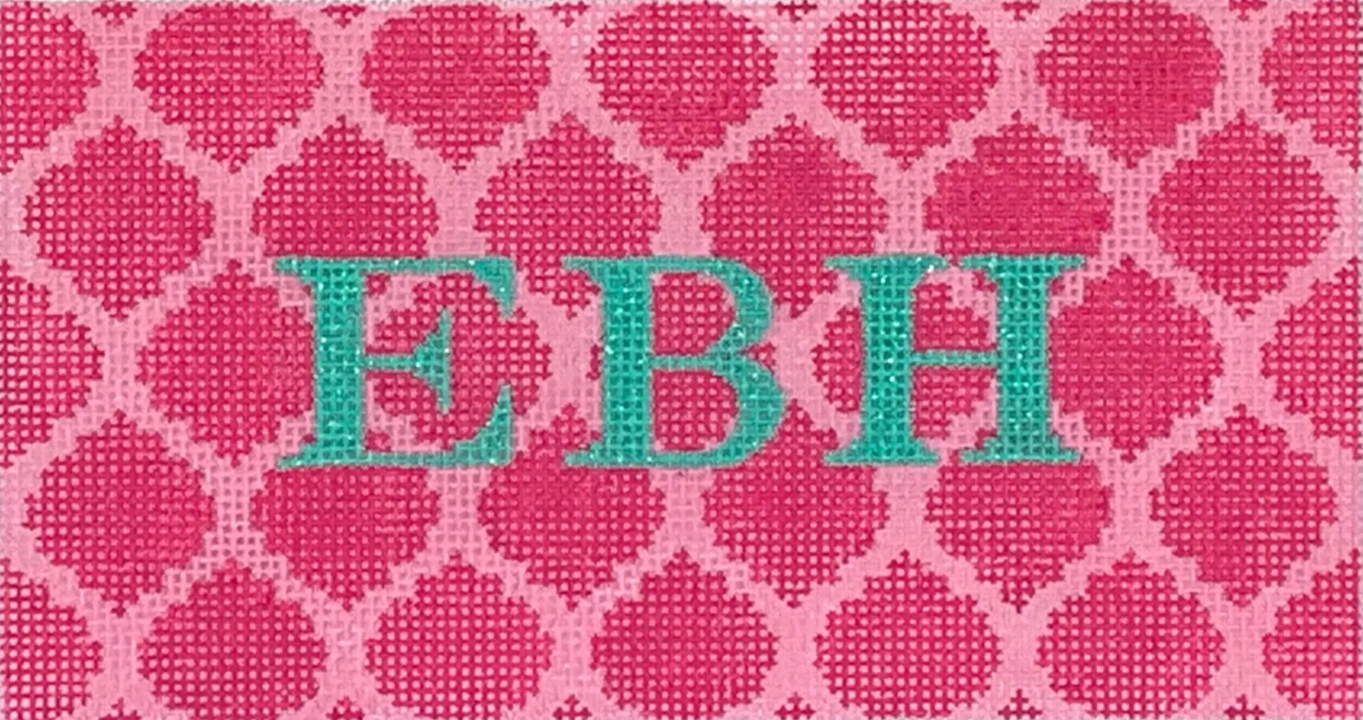 INSPCL-03 - Planet Earth Clutch Insert – Quatrefoils – raspberry on light pink w/ turquoise letters