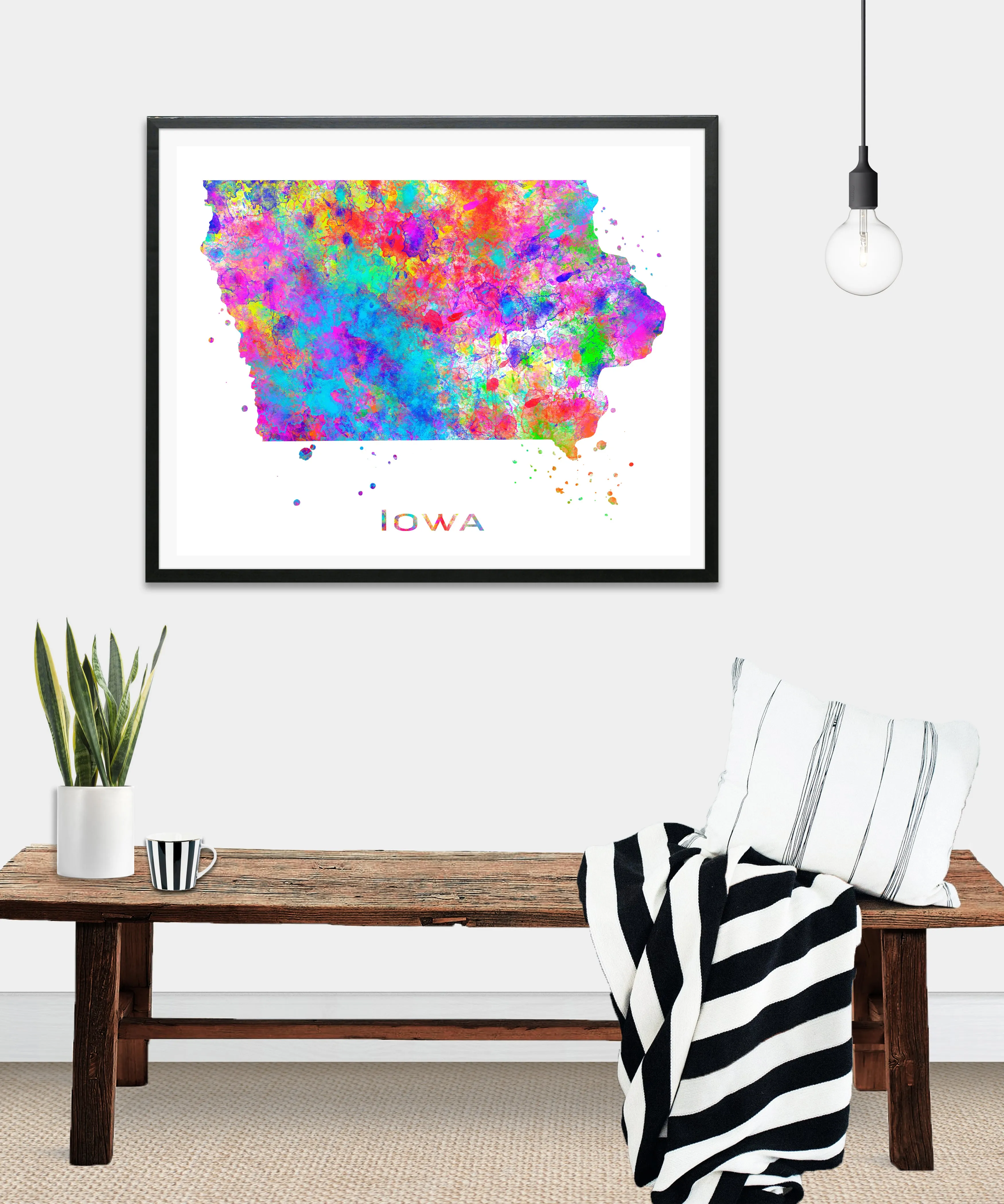 Iowa Map Art Print - Unframed