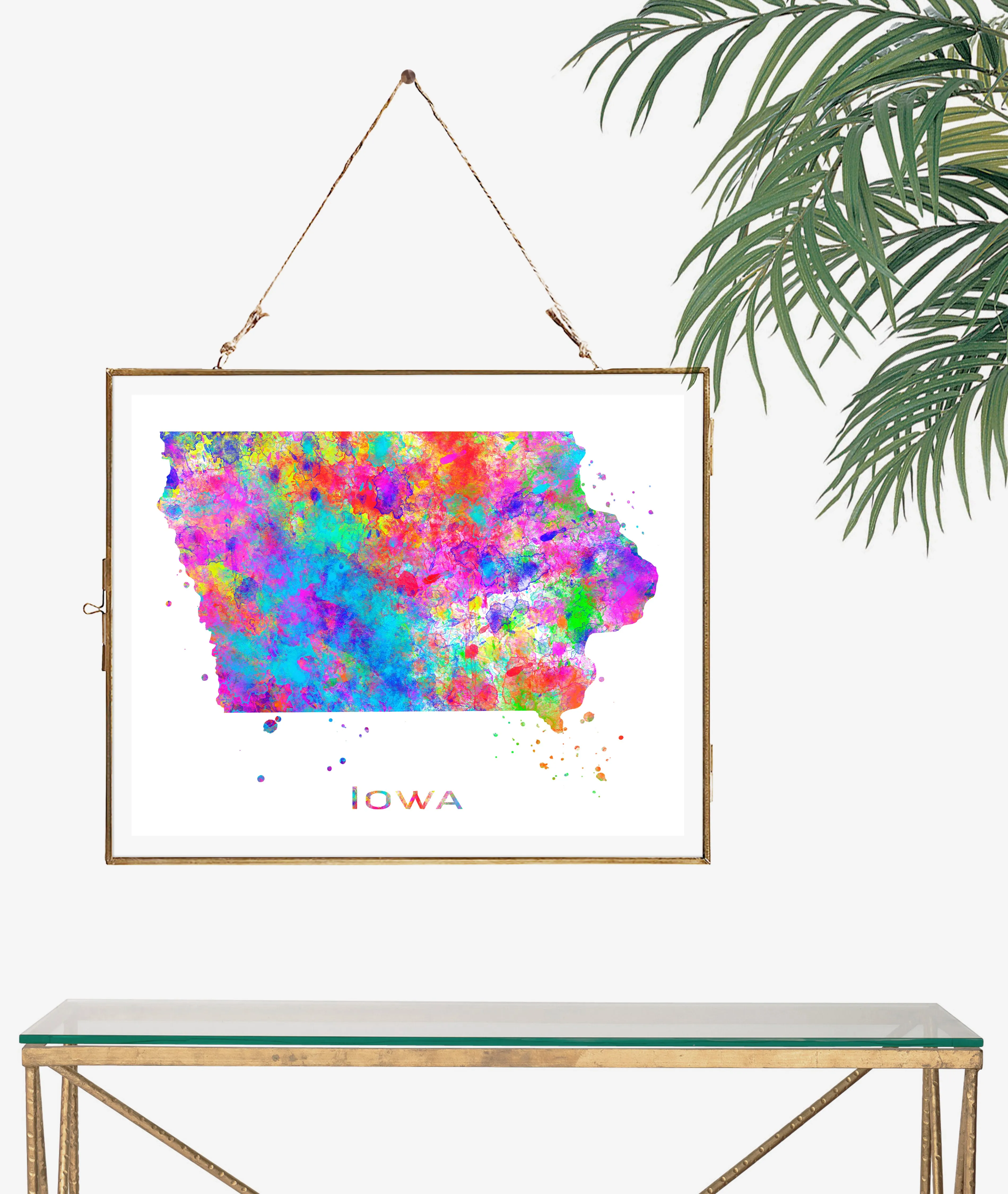 Iowa Map Art Print - Unframed