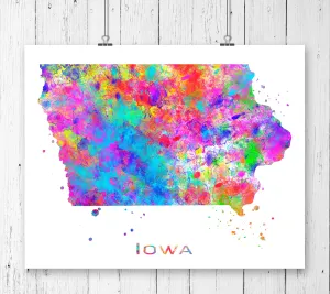 Iowa Map Art Print - Unframed