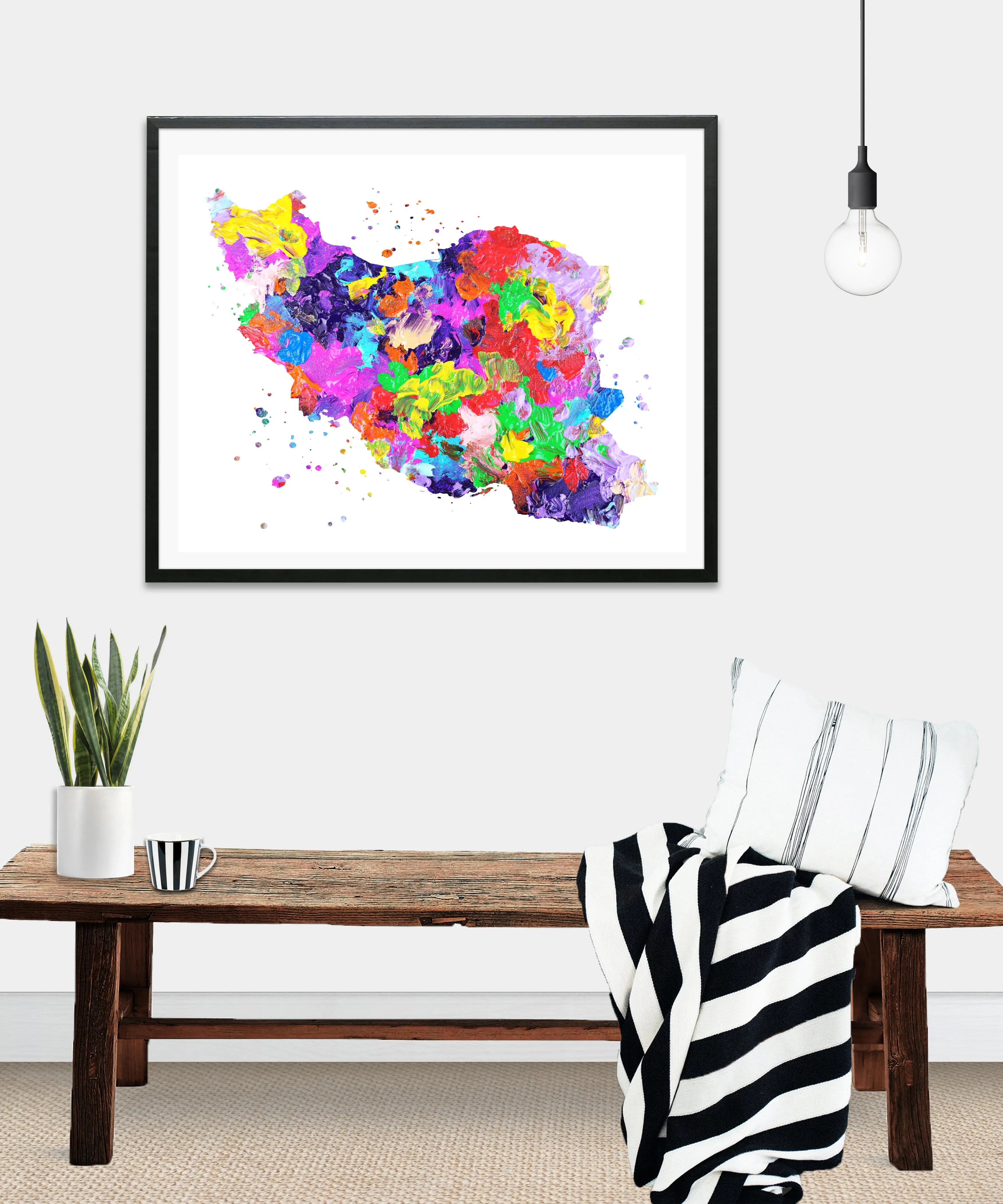 Iran Map Art Print - Unframed