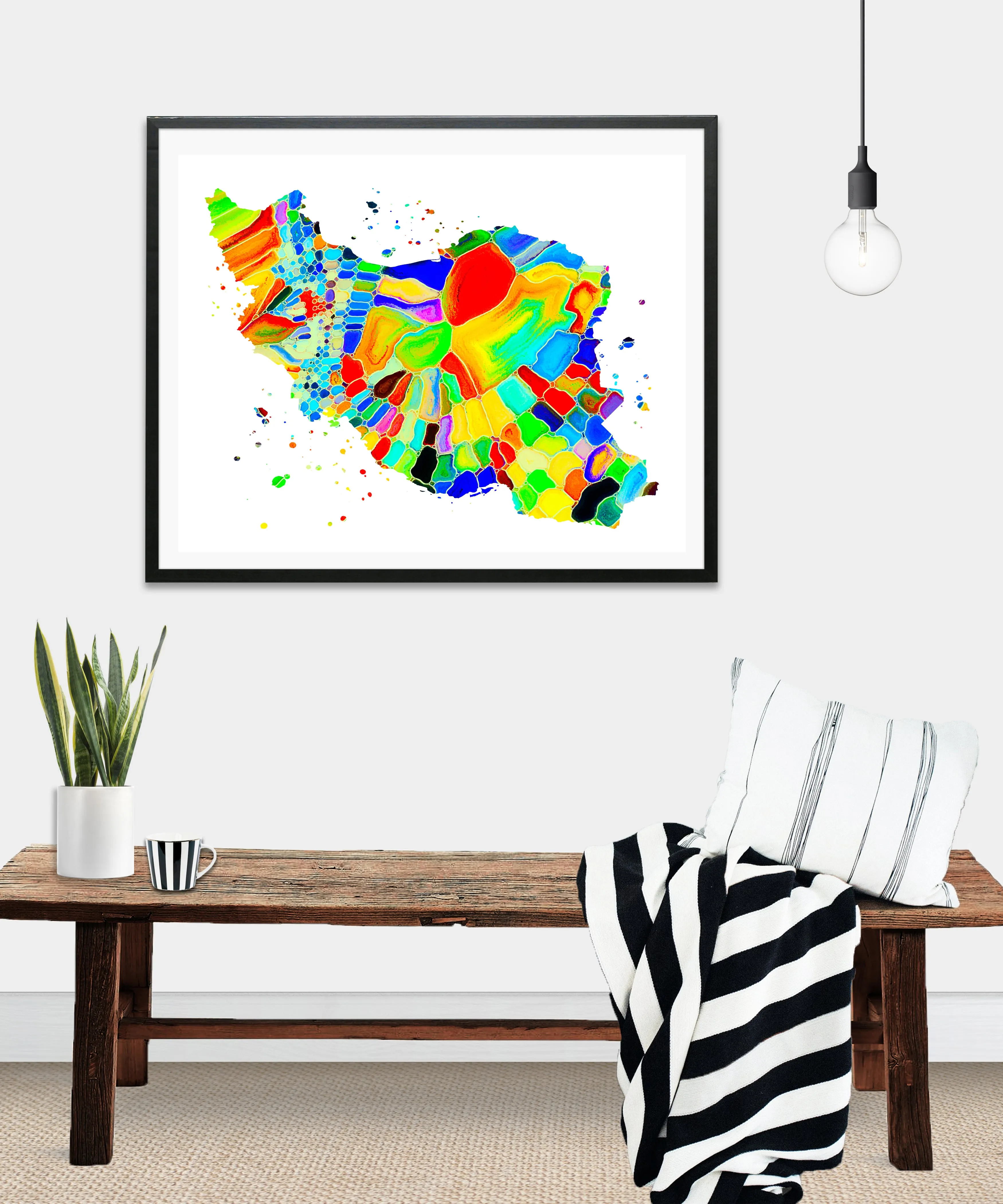 Iran Map Art Print - Unframed
