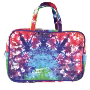 Iscream Rainbow Tie Dye Sequin Large Cosmetic Bag