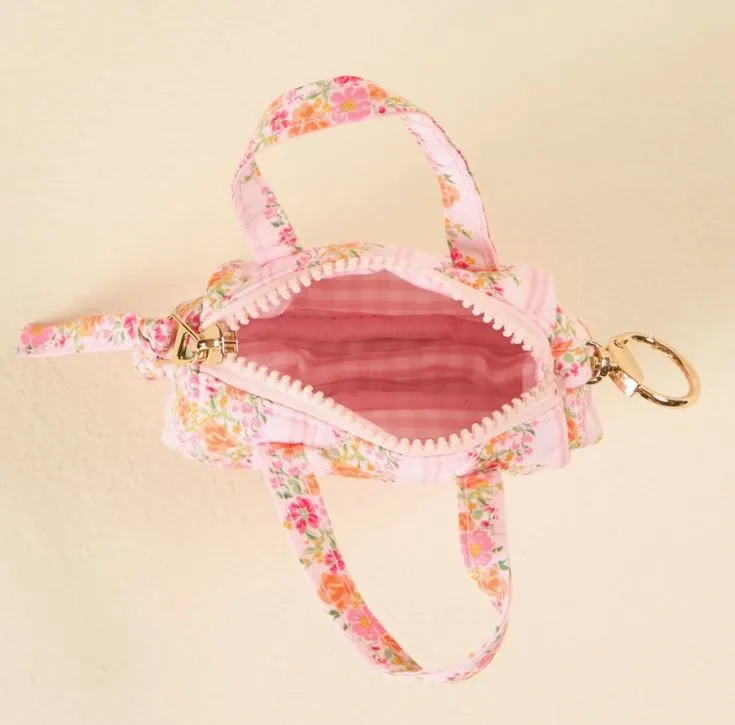 Itty Bitty Duffle Bag Charm Pink Floral