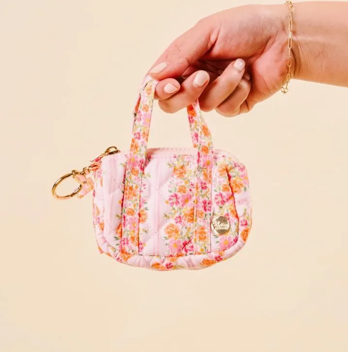 Itty Bitty Duffle Bag Charm Pink Floral