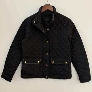 J. Crew Quilted Downtown Field Jacket Black Gold Small