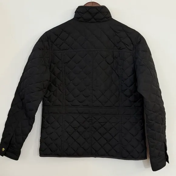 J. Crew Quilted Downtown Field Jacket Black Gold Small