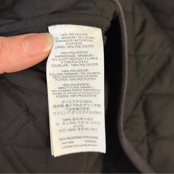 J. Crew Quilted Downtown Field Jacket Black Gold Small