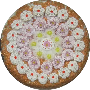 James Hart Complex Concentric Millefiori on Aventurine Ground