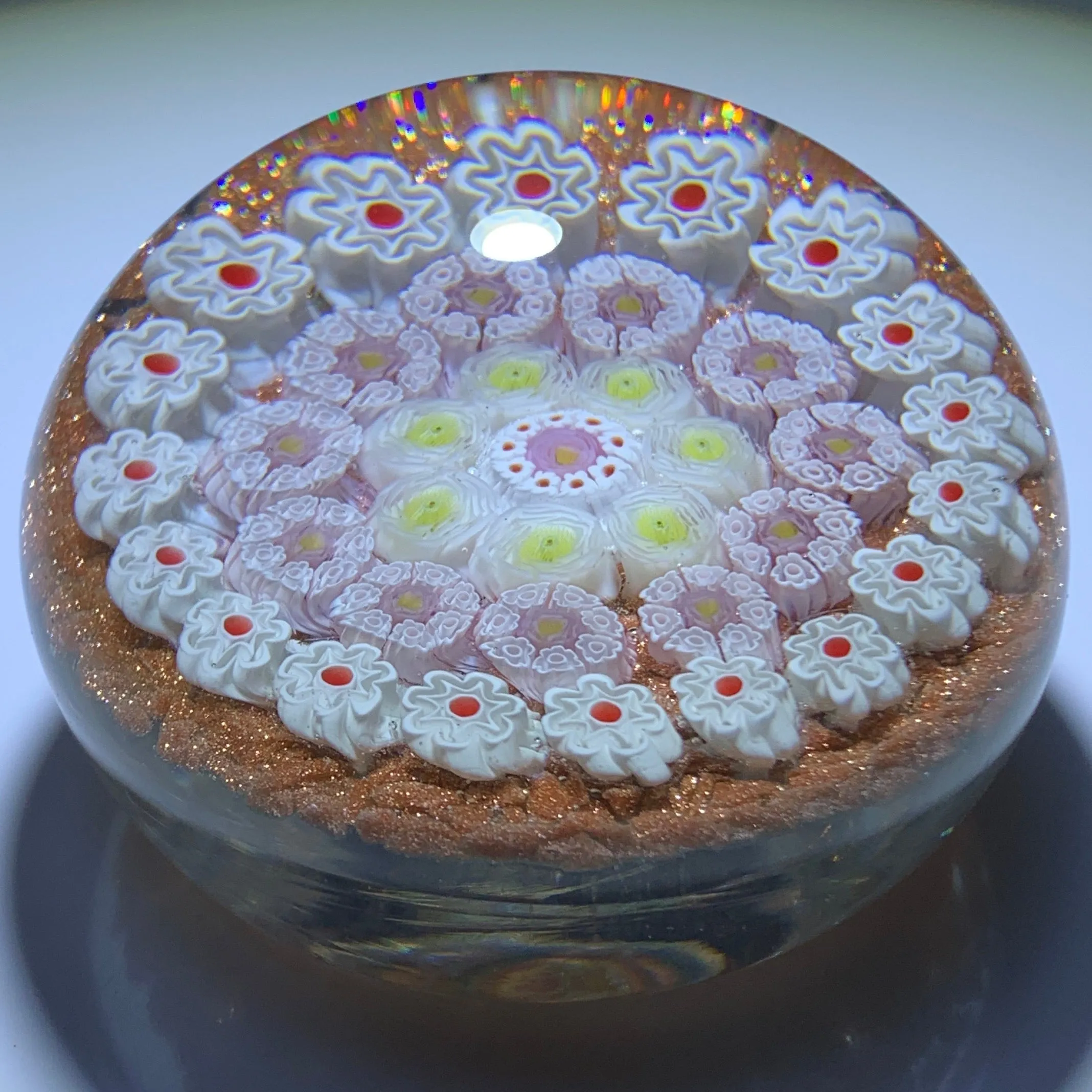 James Hart Complex Concentric Millefiori on Aventurine Ground