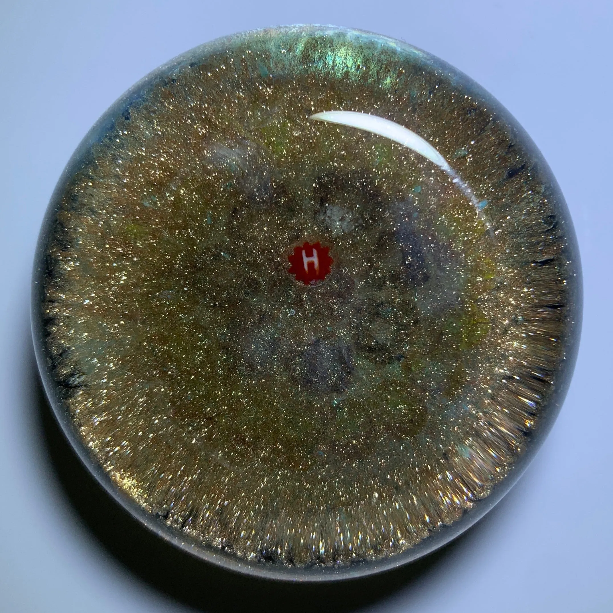 James Hart Concentric Clichy Style Millefiori Roses on Aventurine Ground