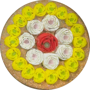 James Hart Concentric Clichy Style Millefiori Roses on Aventurine Ground