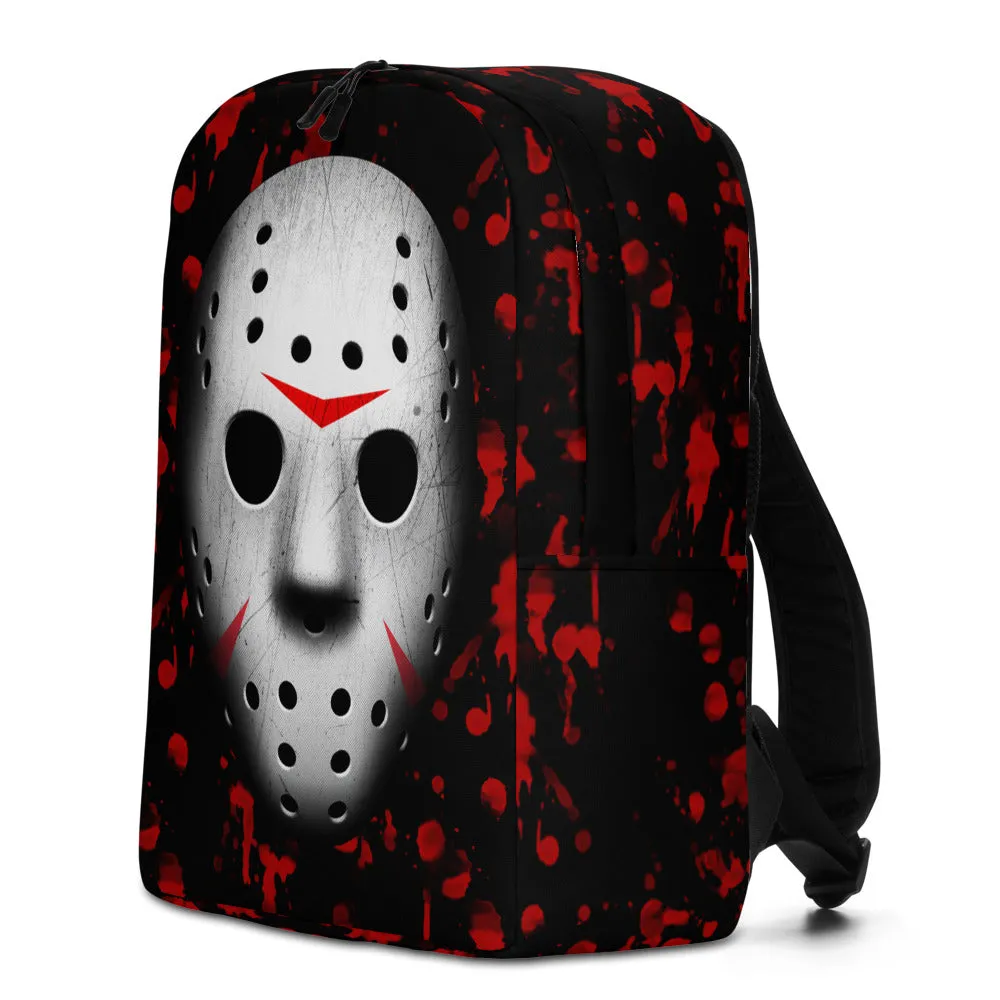 Jason Hockey Mask Blood Splatter Minimalist Backpack