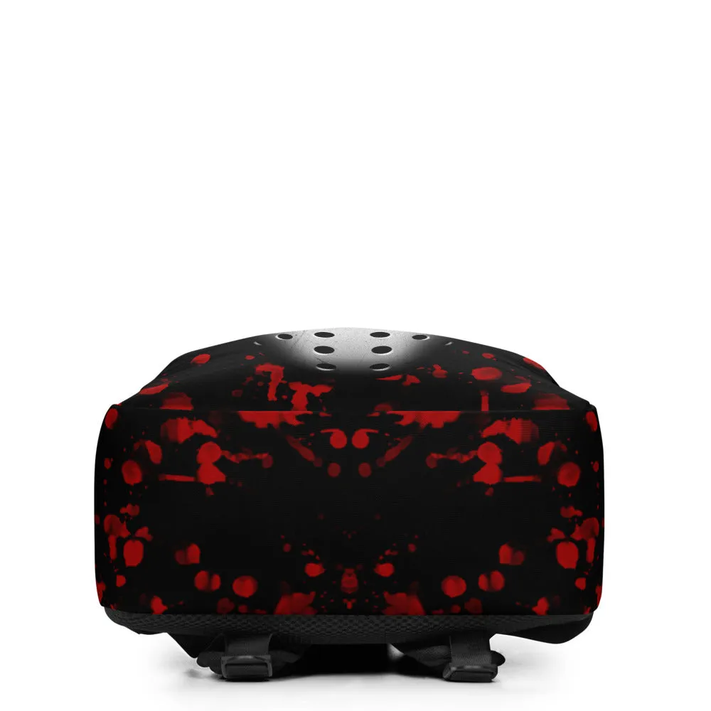 Jason Hockey Mask Blood Splatter Minimalist Backpack