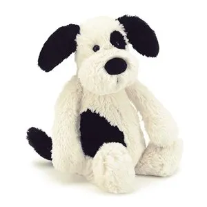 Jellycat Bashful BLACK AND CREAM PUPPY small