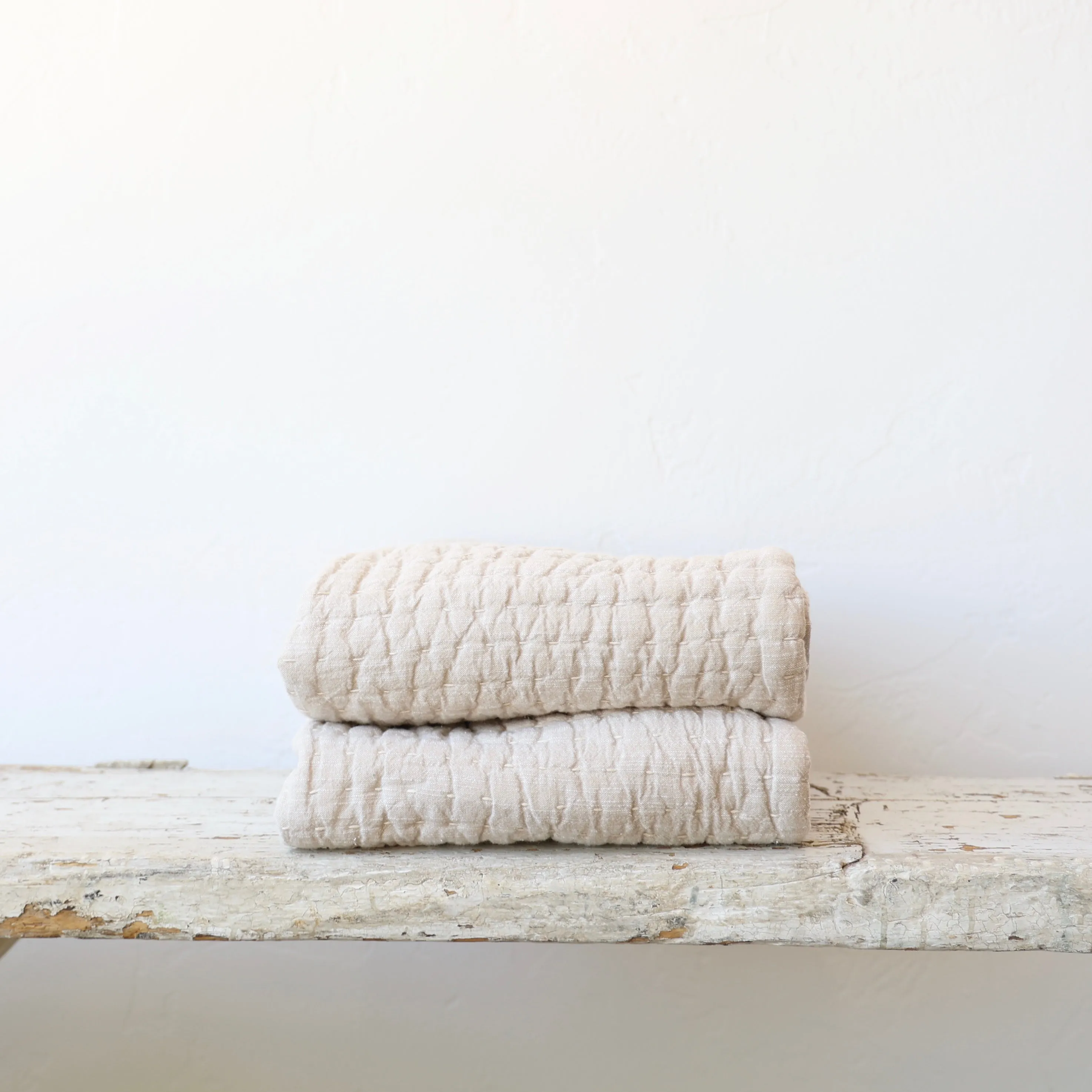 John Robshaw Handstitched Shams - Natural