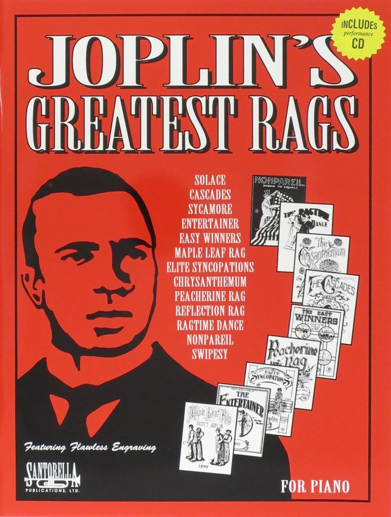 Joplin's Greatest Rags, For Piano (Book & CD)