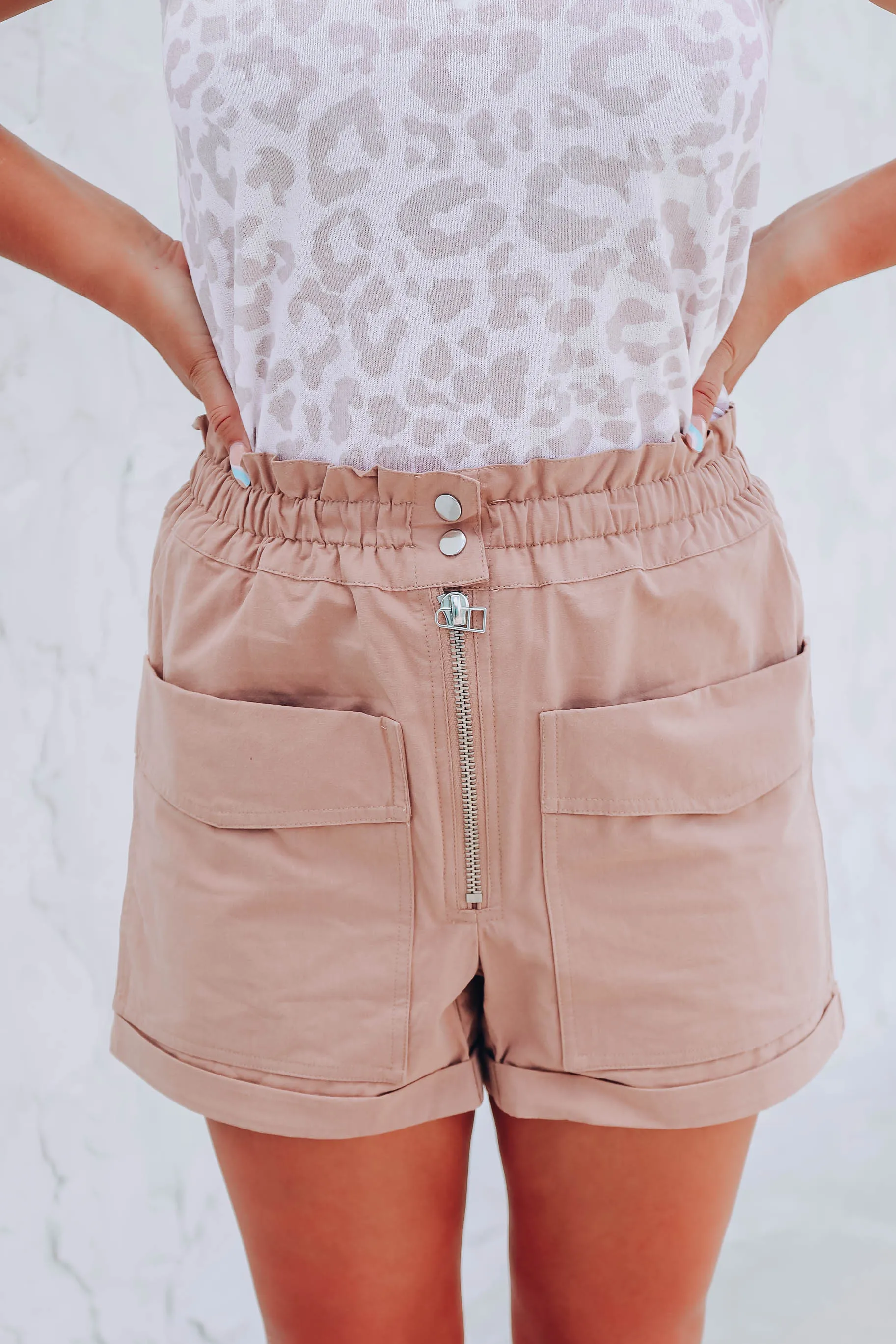 Josey Paperbag Shorts - Camel