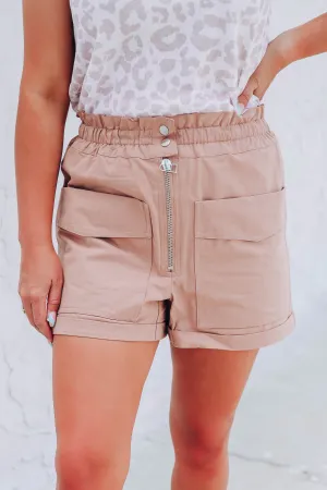 Josey Paperbag Shorts - Camel