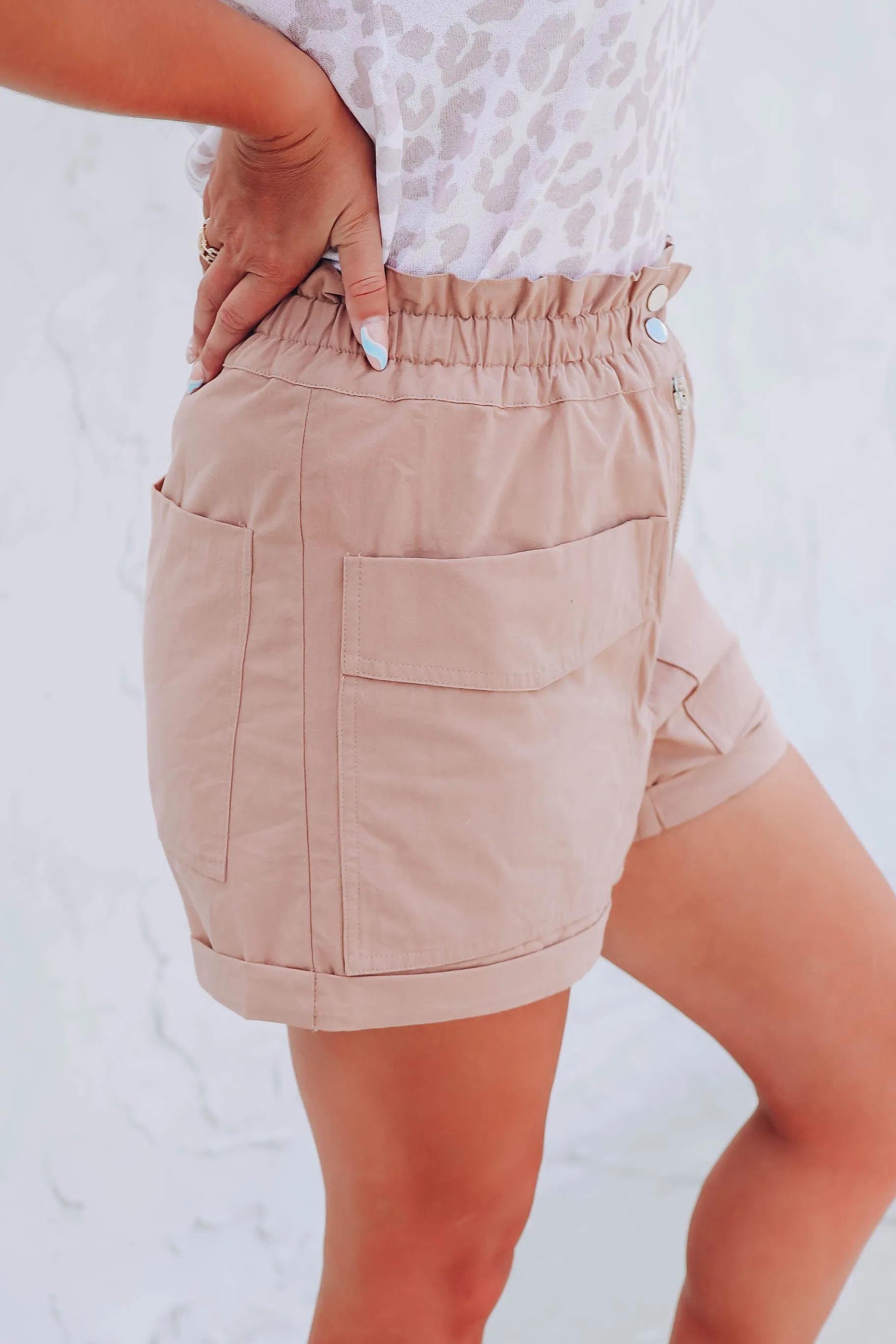 Josey Paperbag Shorts - Camel