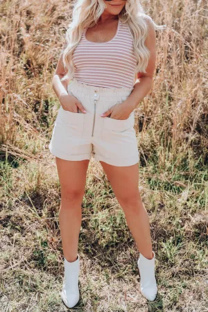 Josey Paperbag Shorts - Natural