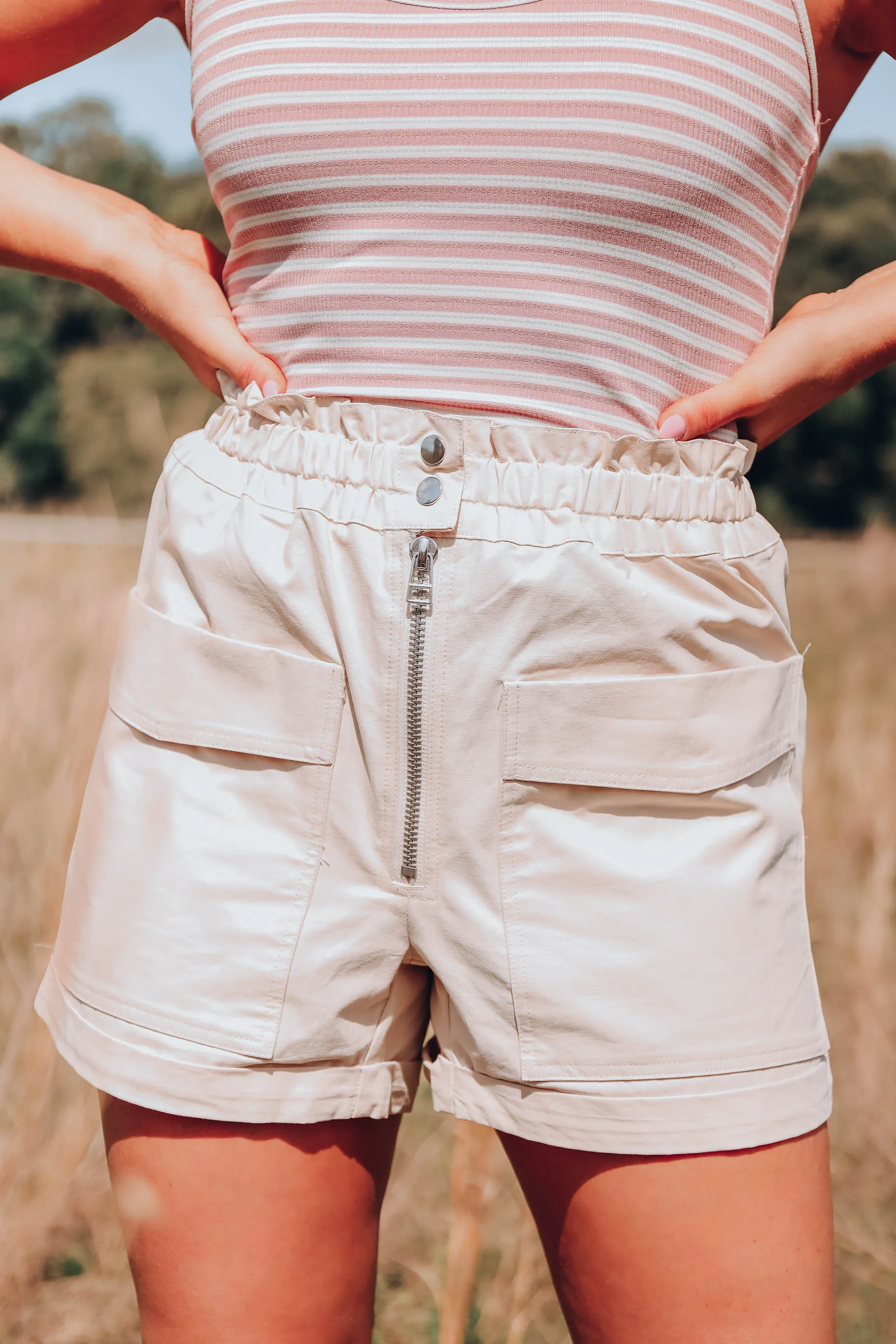 Josey Paperbag Shorts - Natural
