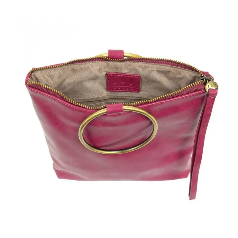 Joy Susan Gold Ring Convertible Handbag in Bright Orchid