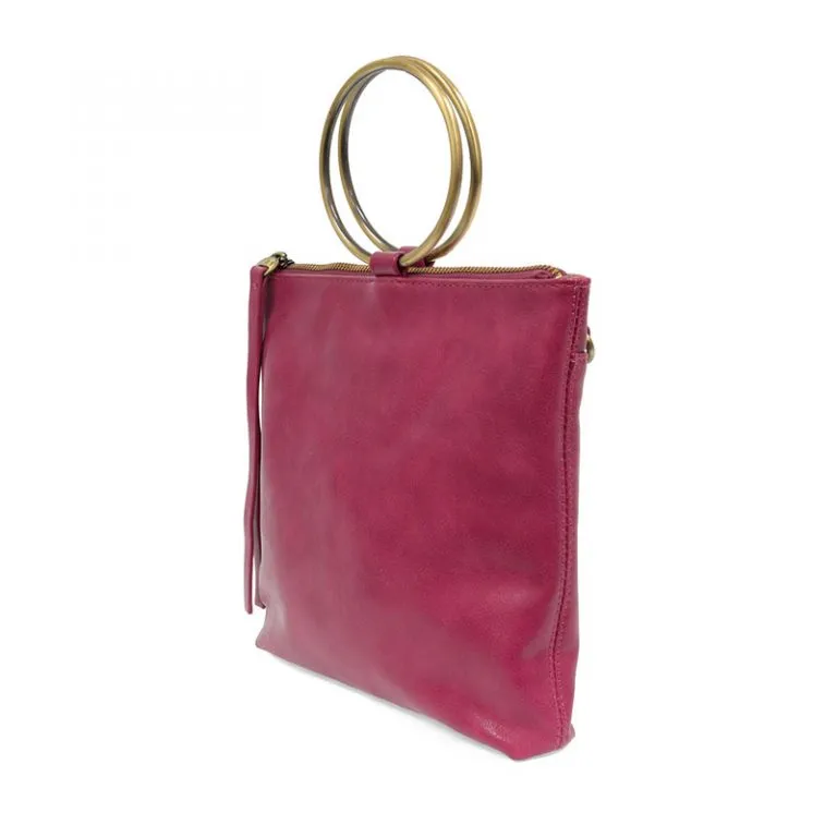 Joy Susan Gold Ring Convertible Handbag in Bright Orchid