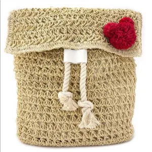 Junk Food MICKEY MOUSE Raffia Straw Macrame Cinch Backpack