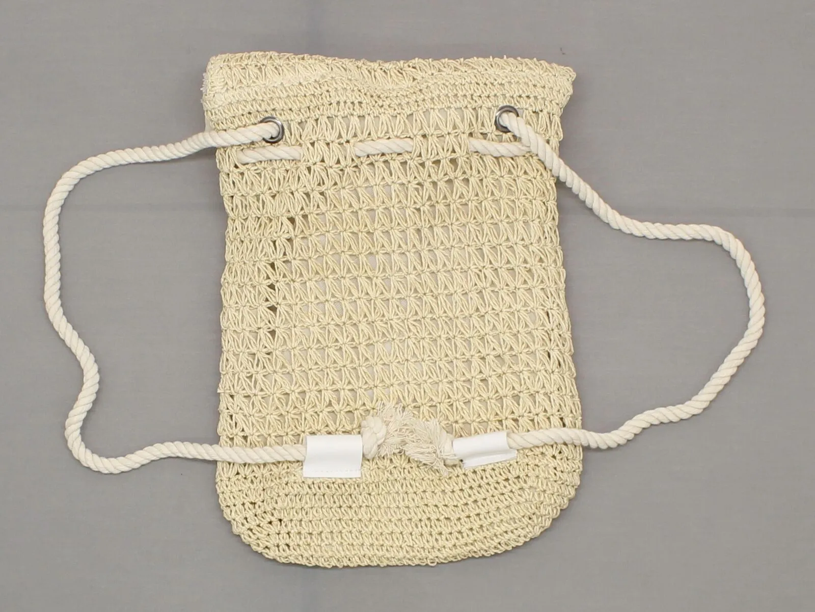 Junk Food MICKEY MOUSE Raffia Straw Macrame Cinch Backpack