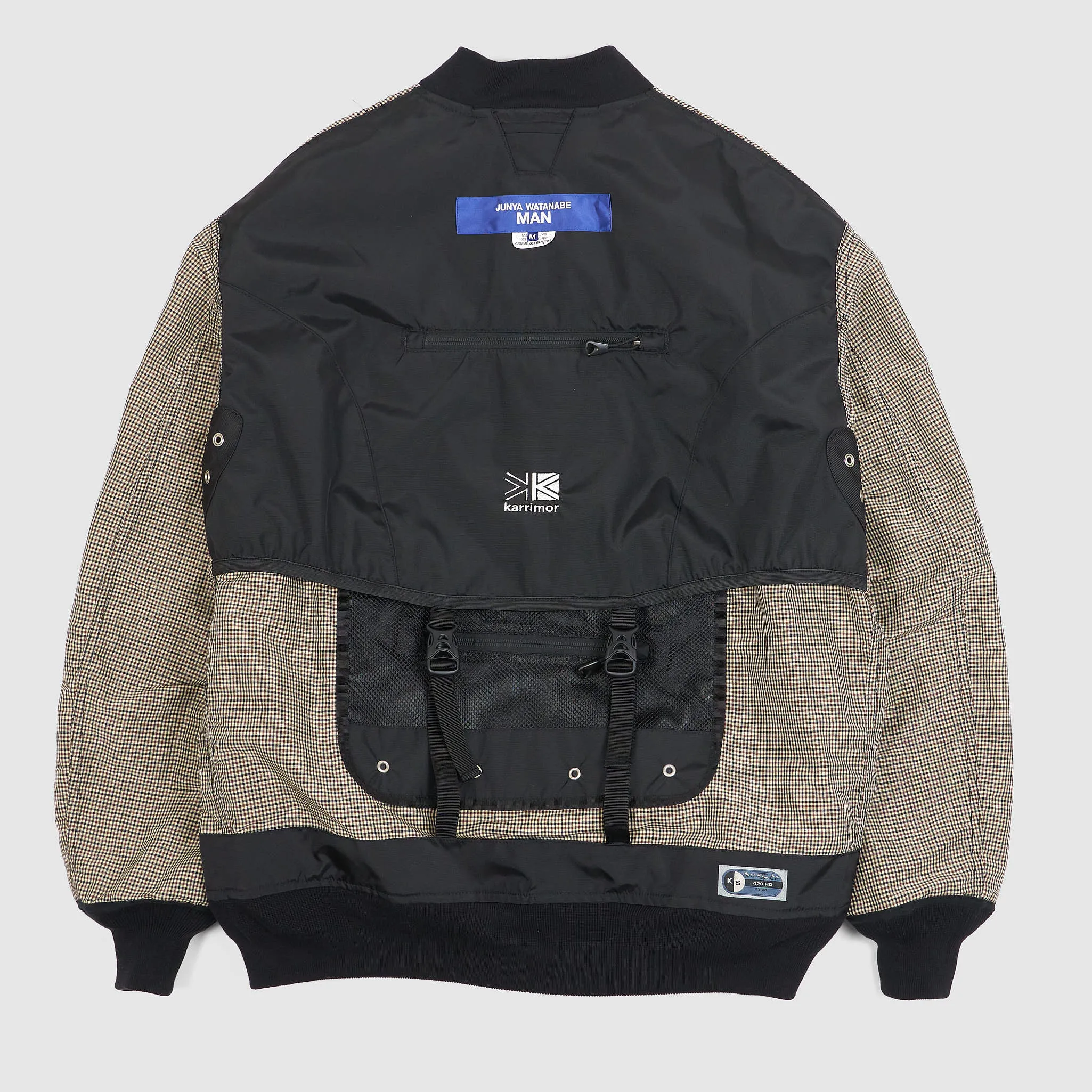 Junya Watanabe Man Reversible Backpack Tech Check Bomber Jacket