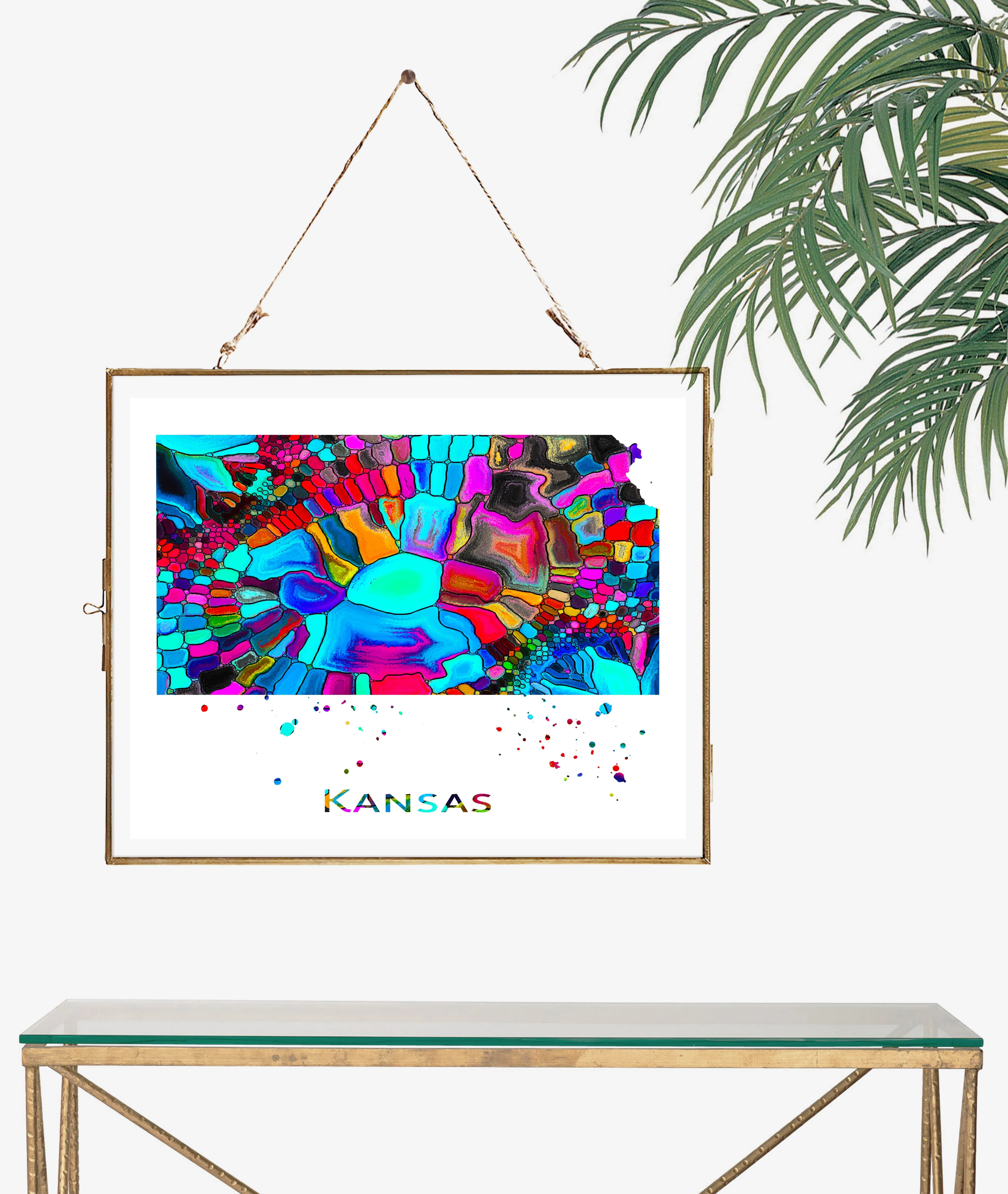 Kansas Map Art Print - Unframed