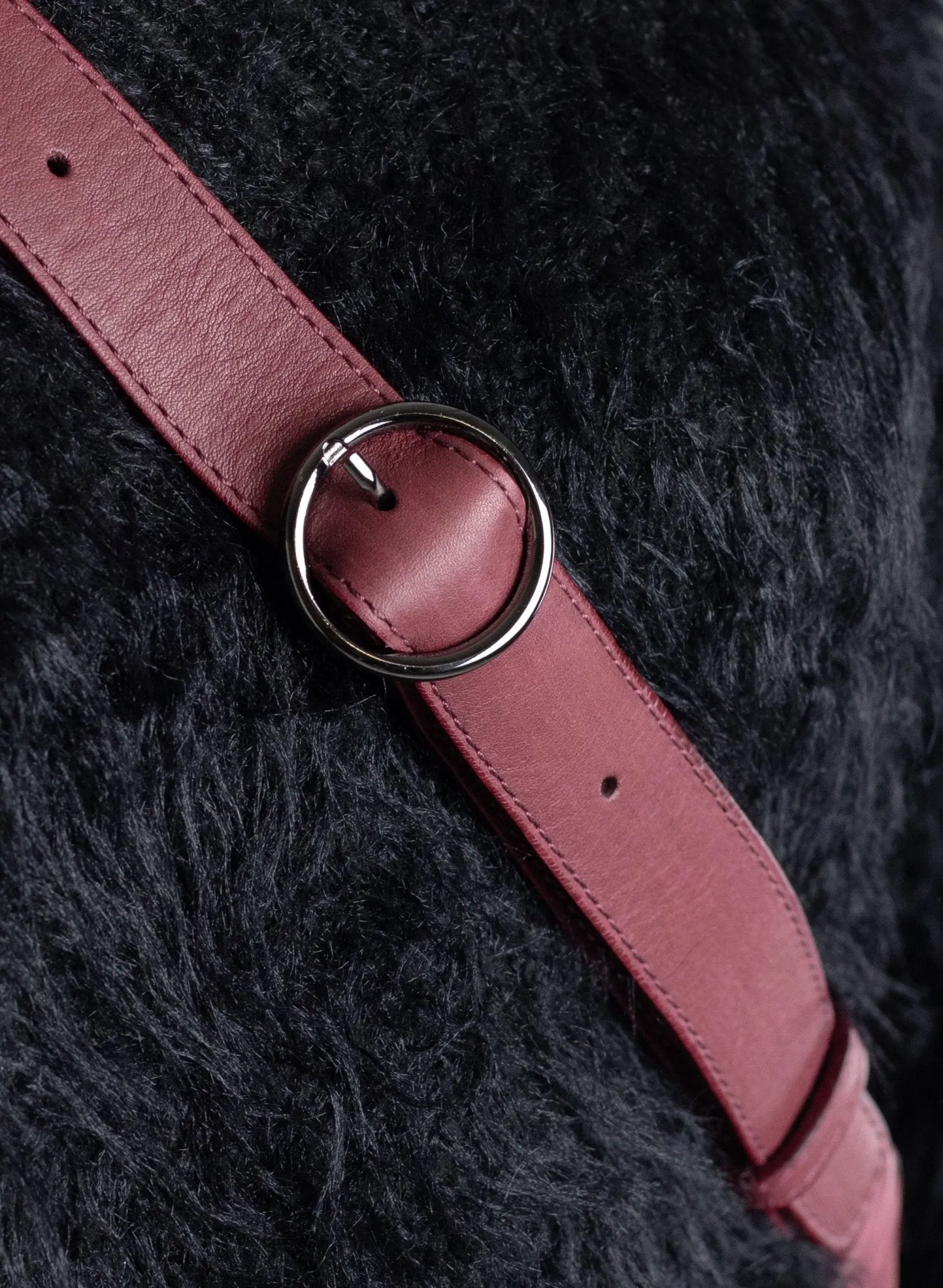 Katerina NYC - Smooth Leather Sling Bag - Burgundy
