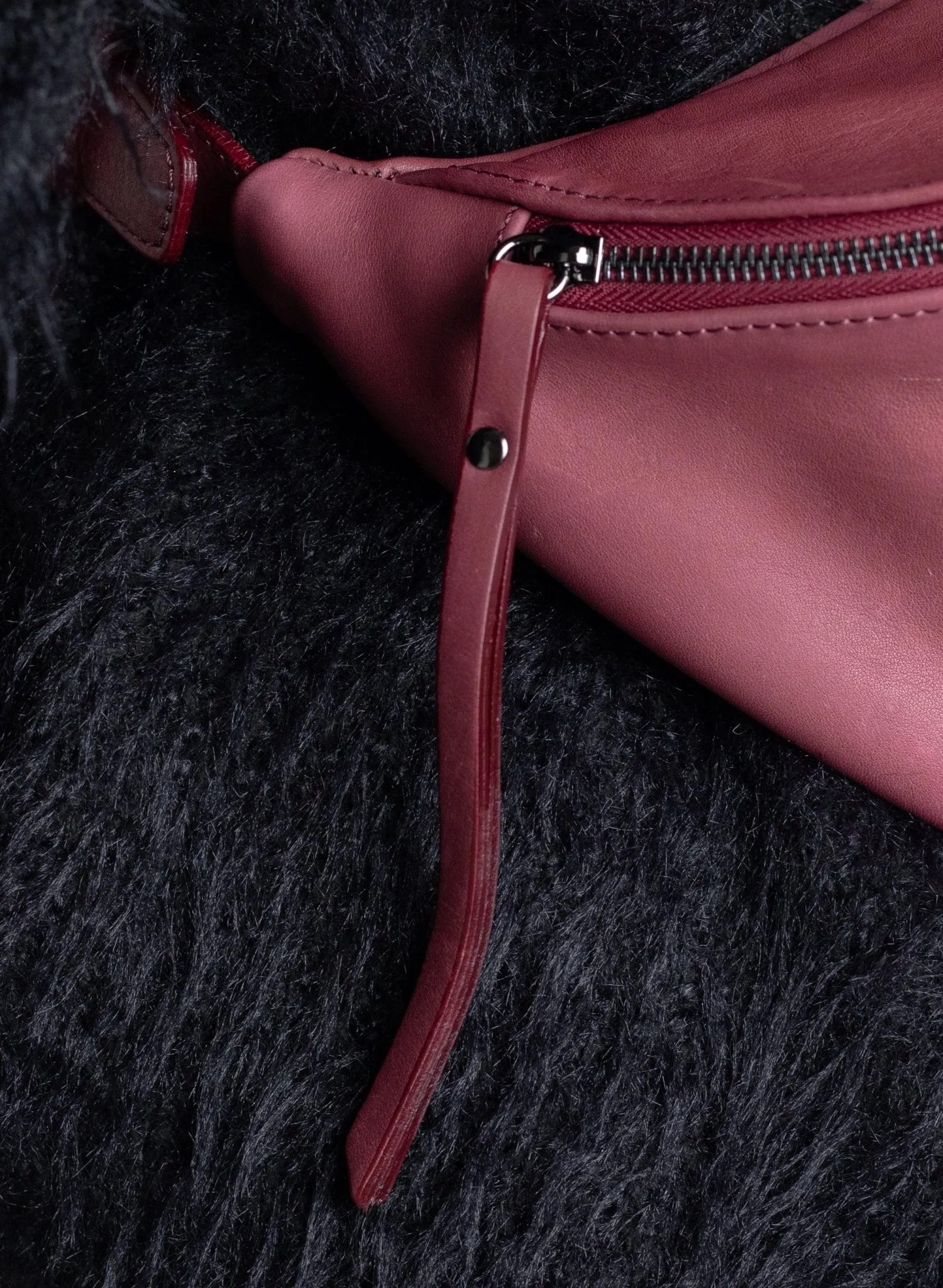 Katerina NYC - Smooth Leather Sling Bag - Burgundy