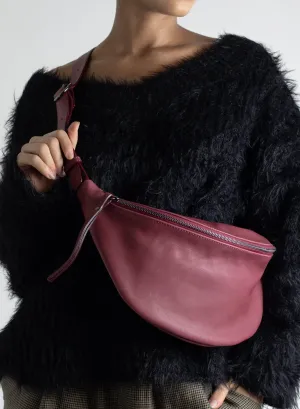 Katerina NYC - Smooth Leather Sling Bag - Burgundy