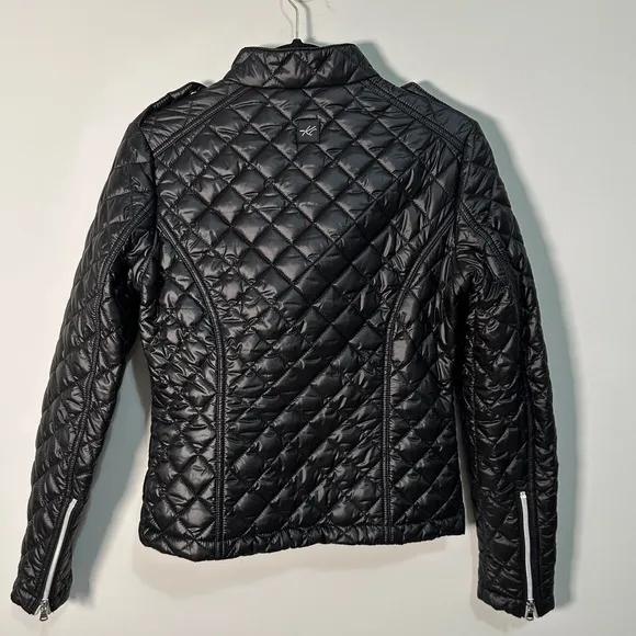 Kenneth Cole Black Quilted Motorcycle Biker Jacket NWOT Size XS