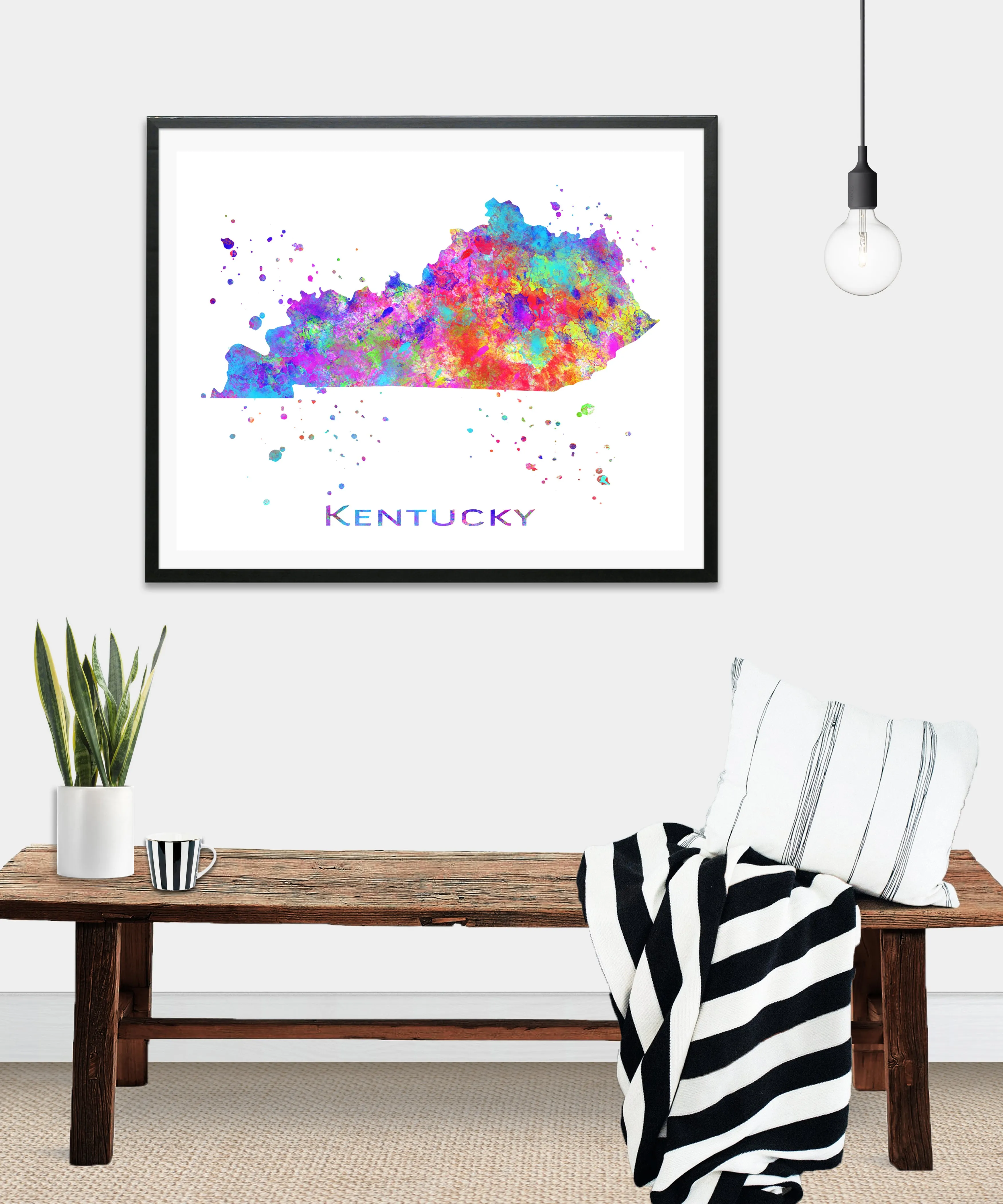 Kentucky Map Art Print - Unframed