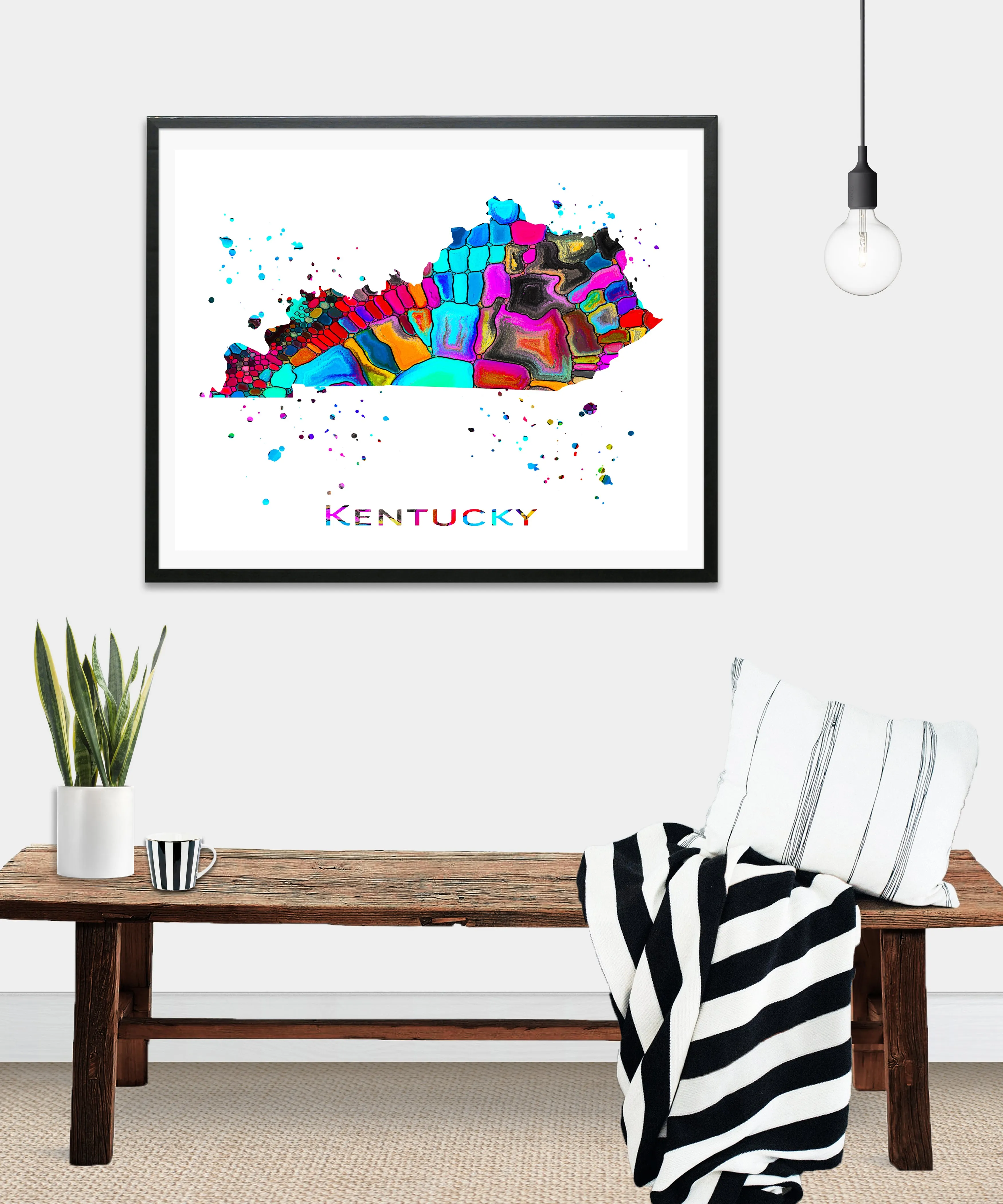 Kentucky Map Art Print - Unframed