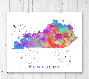 Kentucky Map Art Print - Unframed