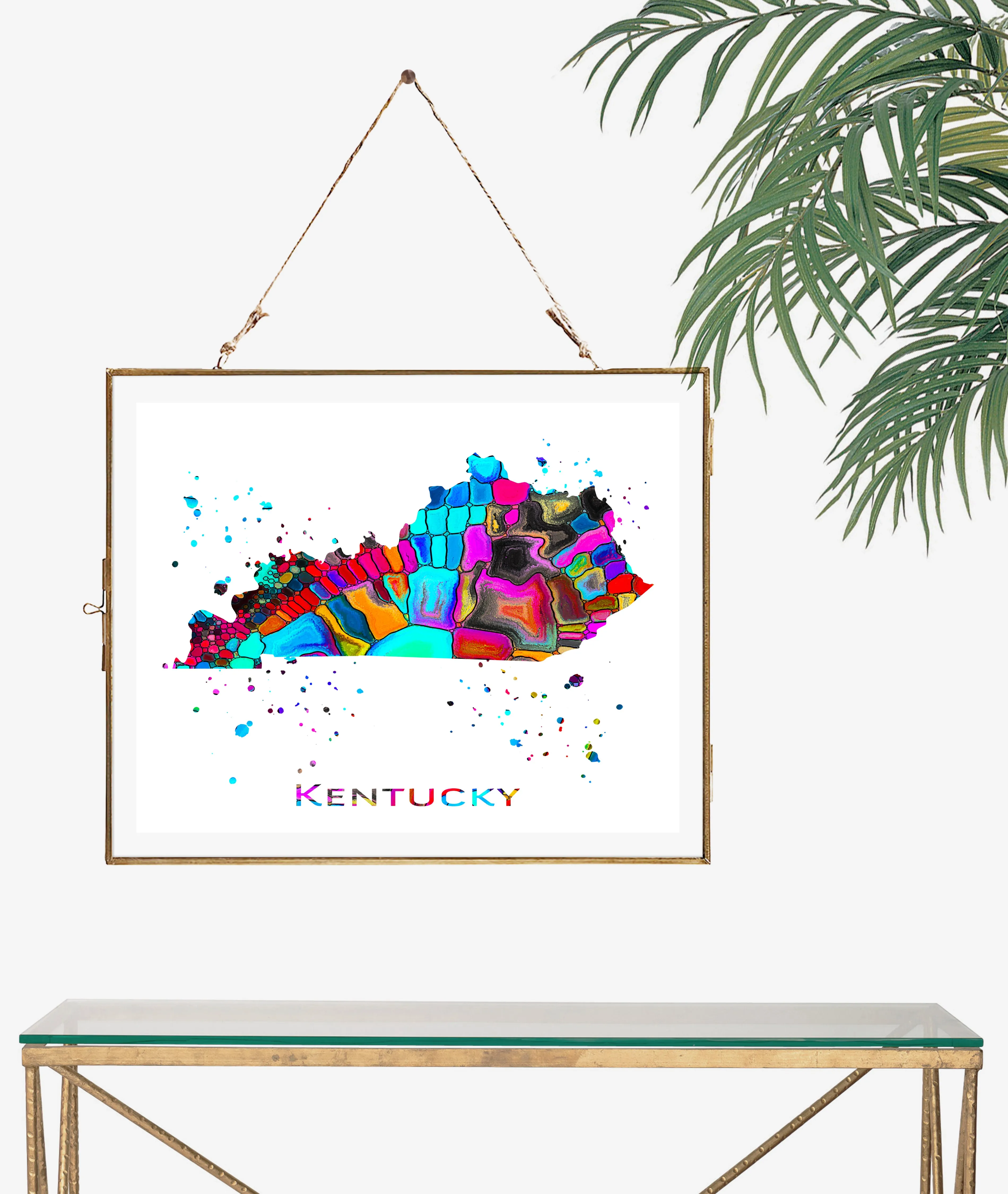 Kentucky Map Art Print - Unframed