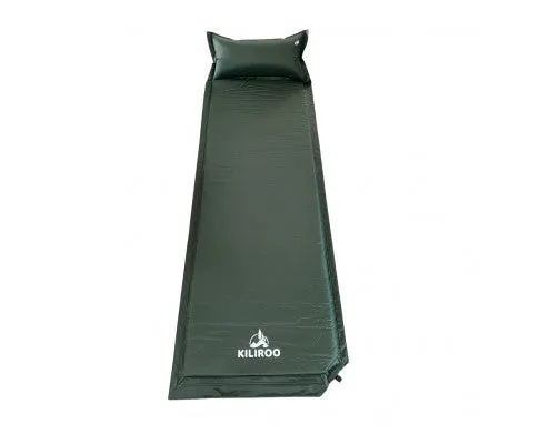 KILIROO Inflating Camping Mat with Pillow - Army Green