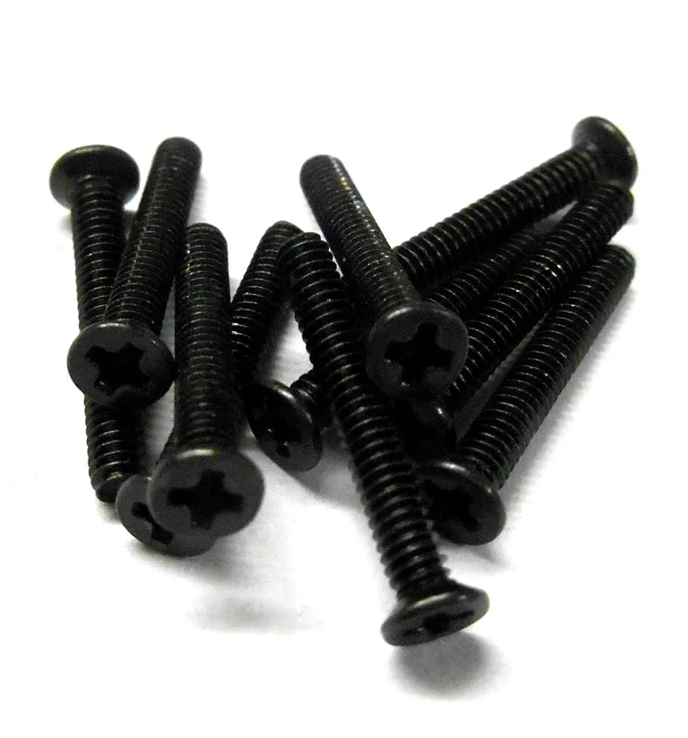 KM214 M2 x 14mm 2 x 14 Black Cross Flat Head Countersunk Screw 10 Metric Thread