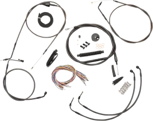 LA Choppers LA-8006KT2A-16M Complete Handlebar Cable and Brake Line Kit - Midnight