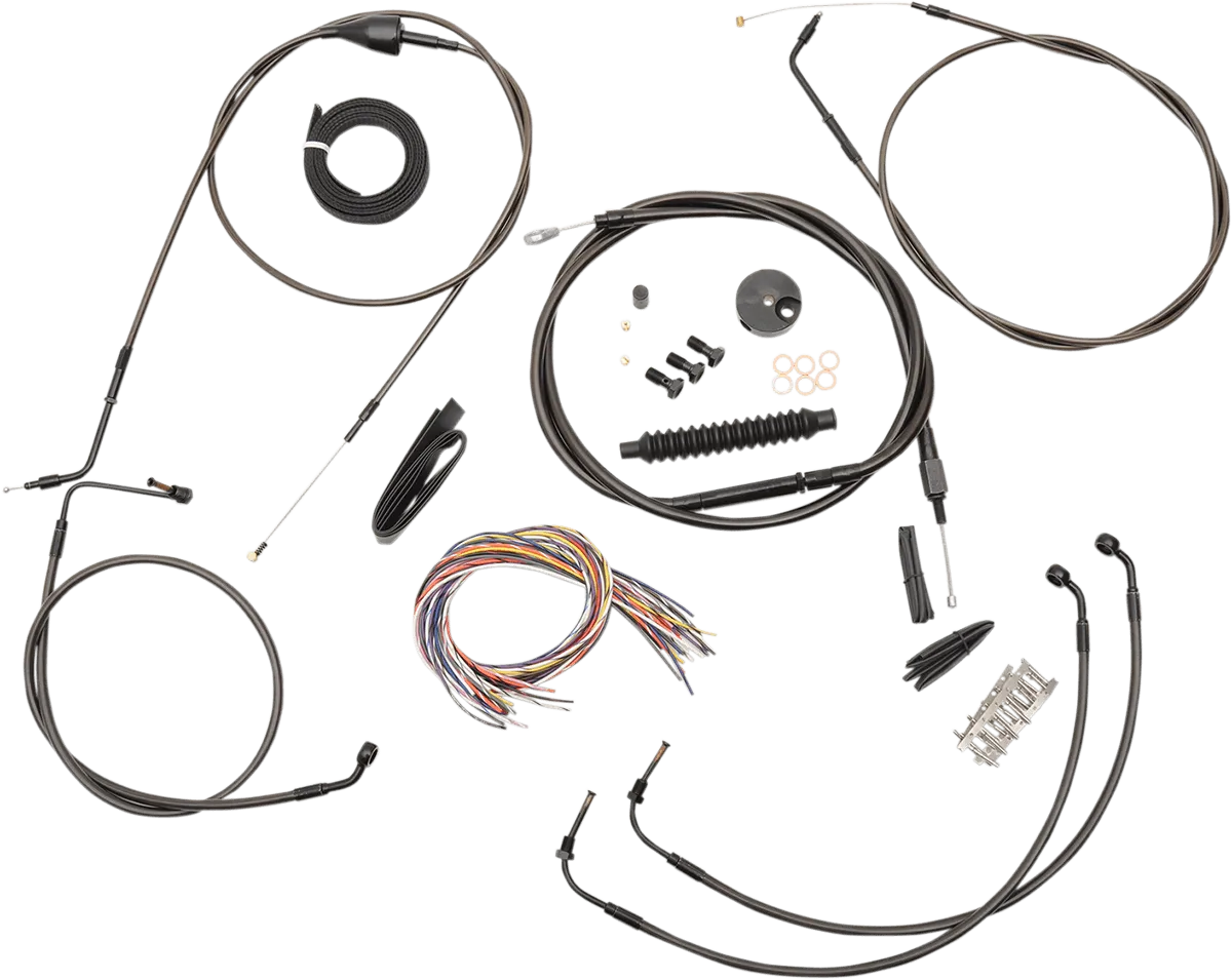 LA Choppers LA-8006KT2A-16M Complete Handlebar Cable and Brake Line Kit - Midnight