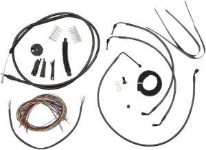 LA Choppers LA-8010KT2-08M Complete Handlebar Cable and Brake Line Kit - Midnight