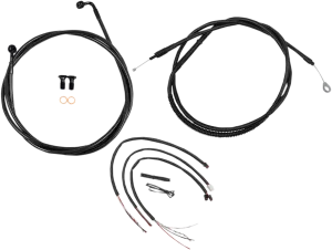LA Choppers LA-8153KT2-19M Complete Handlebar Cable/Brake & Clutch Line/Wire Kit - Midnight Braided